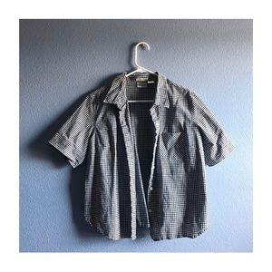 Crossroads Vintage Plaid B&W Button Up